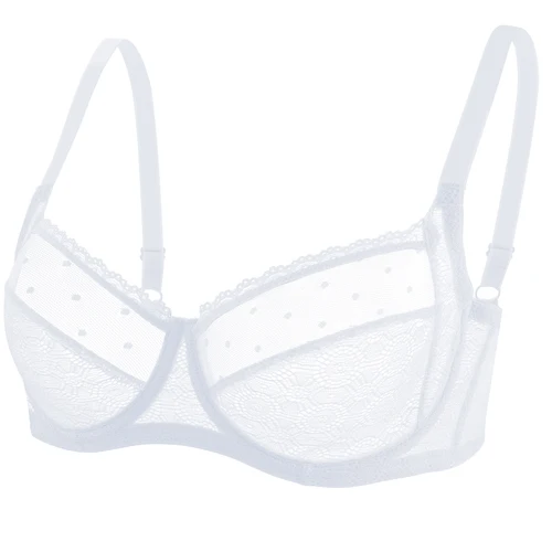 Imagen 1 del producto Ropa interior Sexy para mujer, sujetador calado de encaje sin relleno, Copa grande B C D E F G, lencería Sexy de talla grande, 3/4