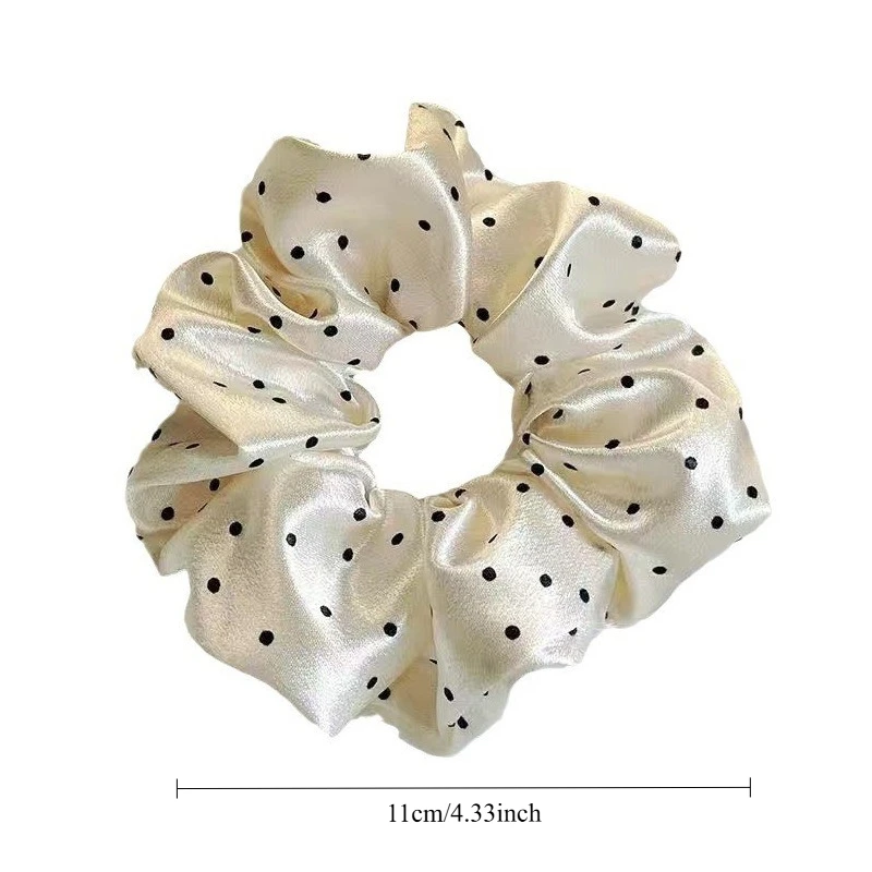 Französische Elegante Gepunktete Scrunchies für Frauen, Mädchen und Kinder, Elastische Haargummis, Haarschmuck, Haarband, Kopfschmuck – Detail 5