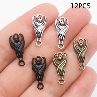 10/12PCS New DIY Creative Animal Pendant Halloween Double Hanging Bat Alloy Jewelry Accessories
