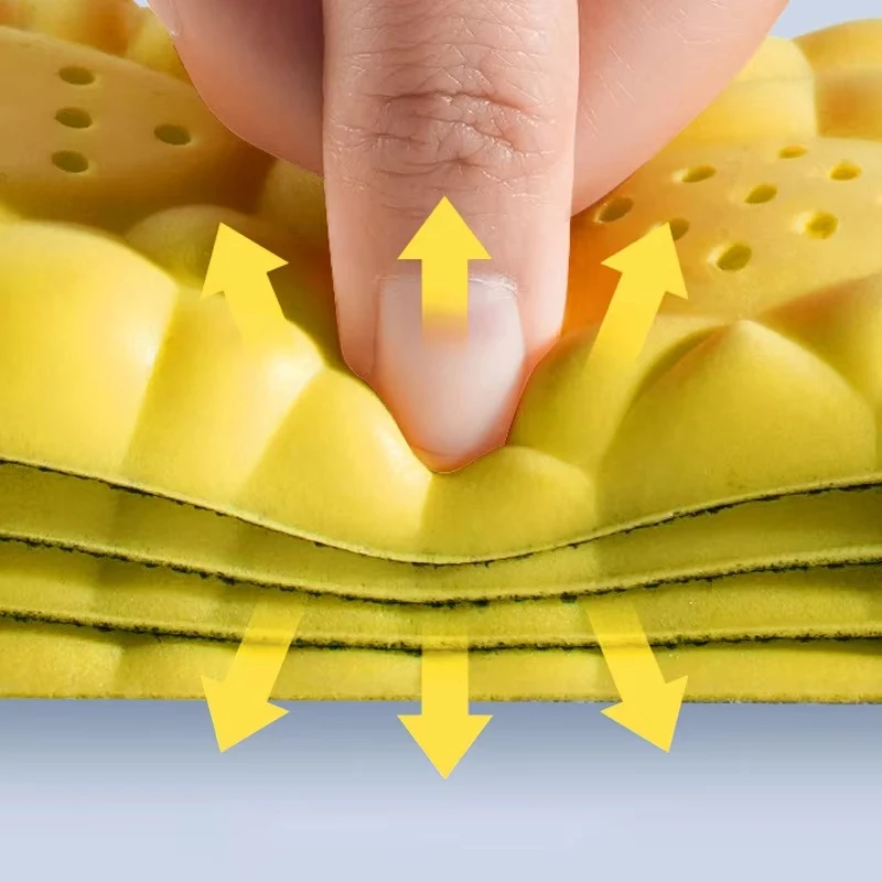 4D Cloud Technology PU Sole Sports Insoles For Shoes Soft Breathable Shock Absorption Cushion Running Orthopedic Care Insoles