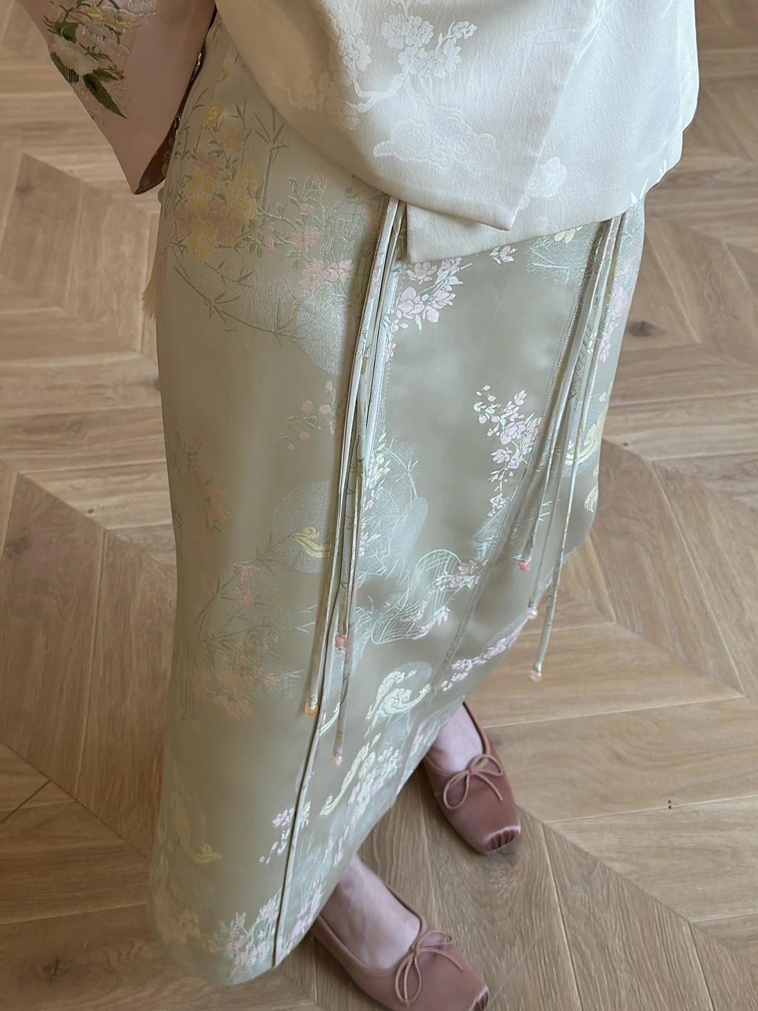 

New Chinese Sle Embroidered High Waist f Skirt Women's Spring Summer New Heavy Design Slimming Straight Long Skirt