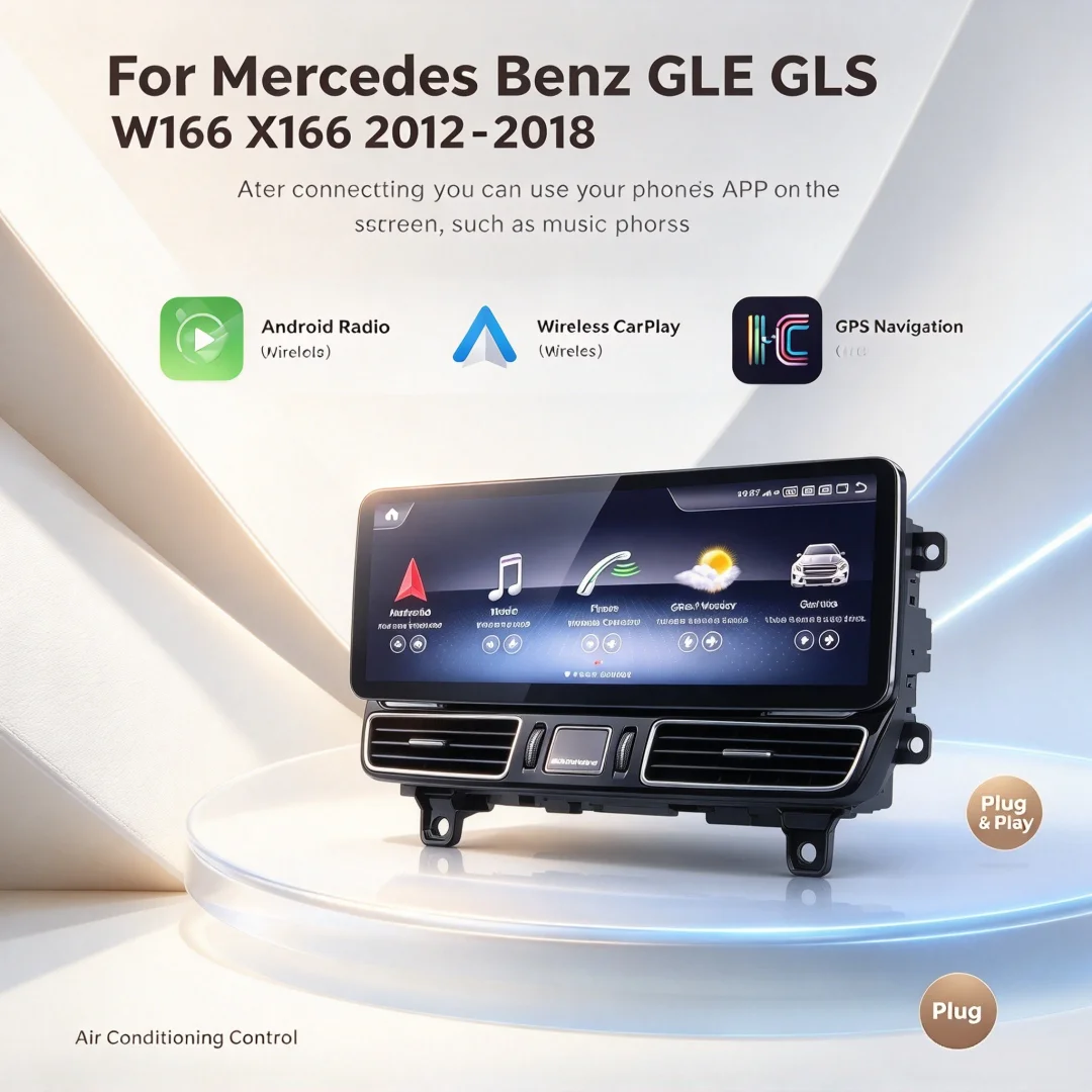 Android 14 14.9inch For Mercedes Benz GLE GLS W166 X166 2012-2018 Car Radio Car Multimedia Player Screen Wireless CarPlay GPS 4G