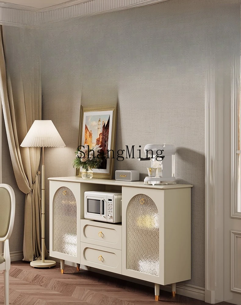 

ZYYCream Style Sideboard Modern Simple Light Luxury Living Room Side Storage White Tea Cabinet