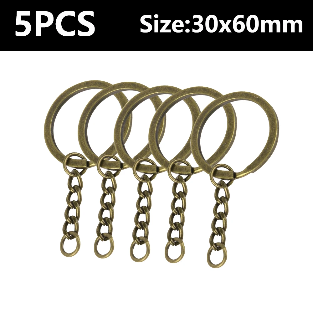 Silver Metal Blank Keyring Keychain, Long Split Keychain