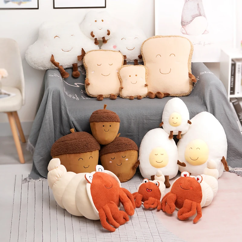 Hermit Crab Happy Family Plush Doll Pillow Creative Design Cute, Soft, Comfortable, Warm Home Decoration Can Be Used as a Gift