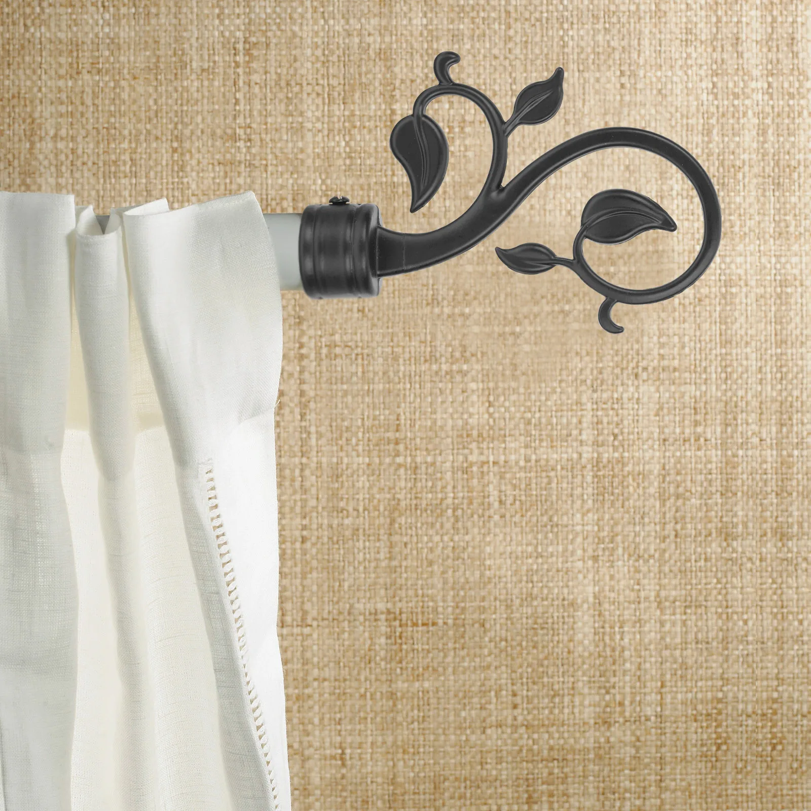 

2Pcs Curtain Rod Finials Elegant Replacement End Caps Sturdy Plastic Decorative Pole Tips for Home Window Decor