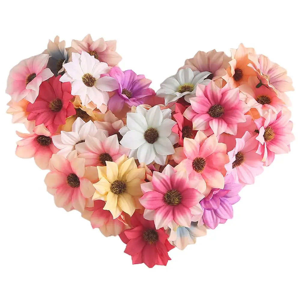 

50 Pcs Flower Heads Artificial Cloth DIY Flowers Heads For Party Craft Making Diy Material for Wedding Party 5cm Mixed Colors