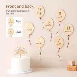 Oufeng baby's birthday wooden shooting props milestone toys 100 days 1-12 birthday commemoration