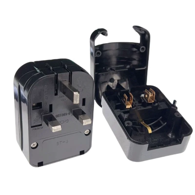 Universal 13A 250V HK Singapore Malaysia United Kingdom power cord online cable converter connector EU to UK adapter fused plug
