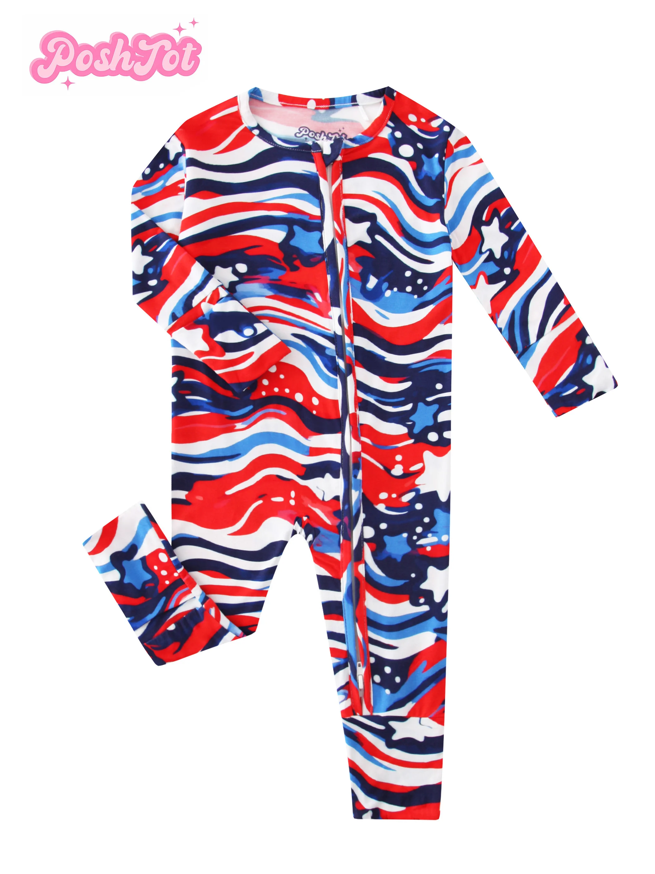 POSHTOT Star bamboo fiber baby long sleeve.Baby pajamas two-way zipper 0-2 years romper. Baby jumpsuit.