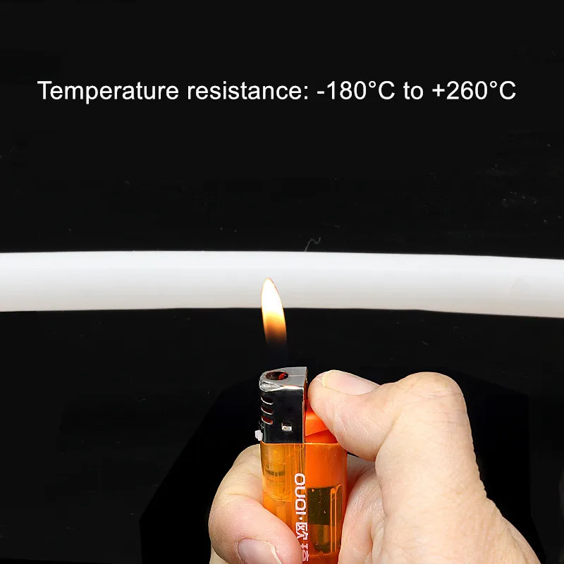 Tubo de PTFE resistente a altas temperaturas de tamaño completo, tubo de plástico ignífugo, muestras de manguera de PTFE flexibles resistentes a la corrosión