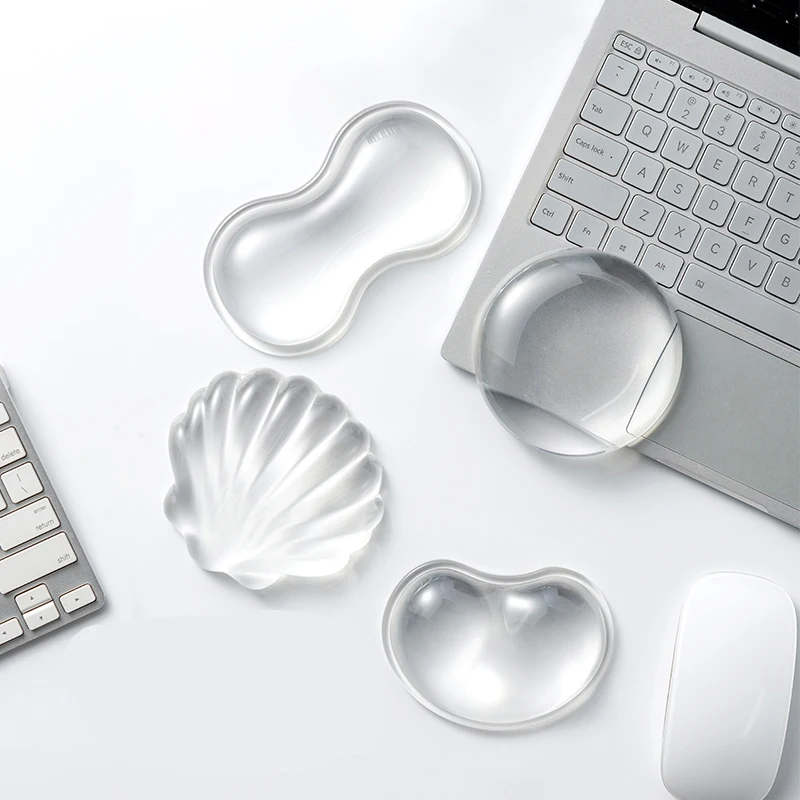 Maus-Handgelenkauflage aus Silikon, transparent, weich, ergonomische Handgelenkauflage, Mauspad für Laptop, Computer, Büro, Zuhause