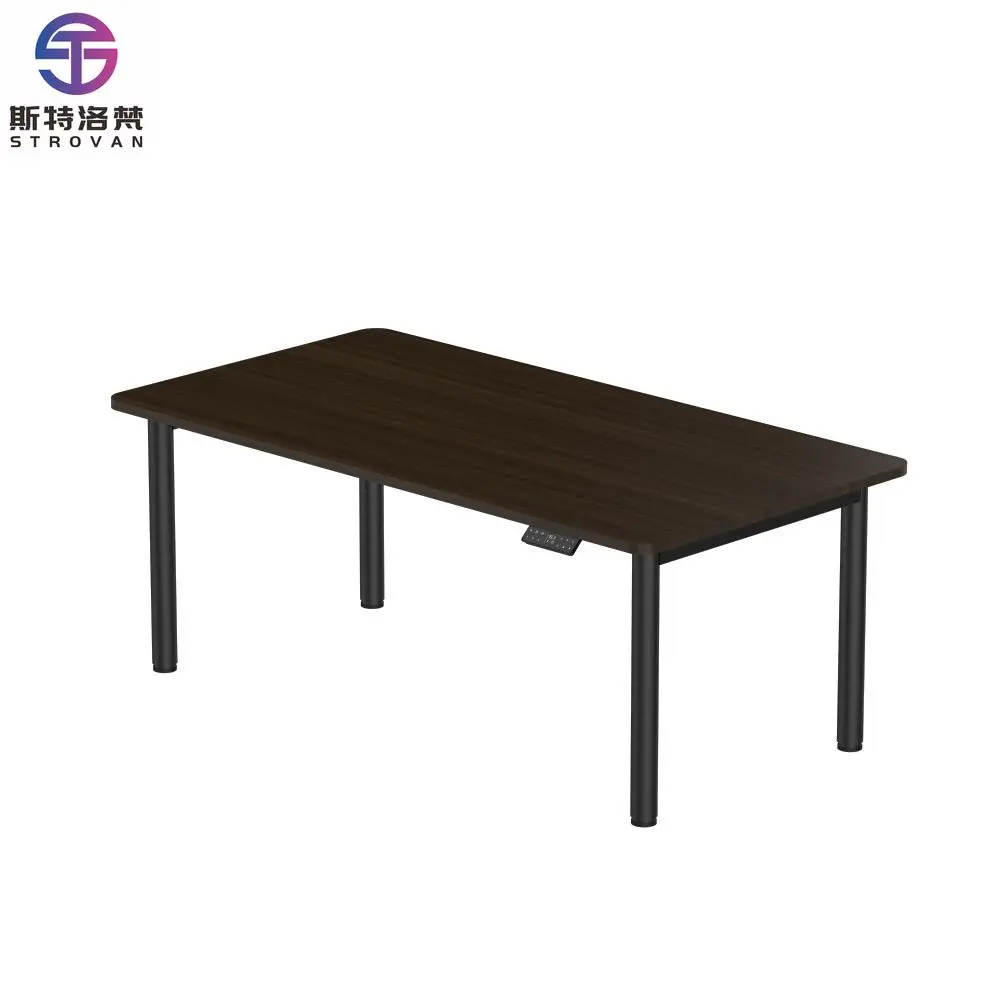 Ergonomic 4 Legs Single Motor Height Adjustable Table Stand up Electric Standing Desk Intelligent Lifting System Computer Desk