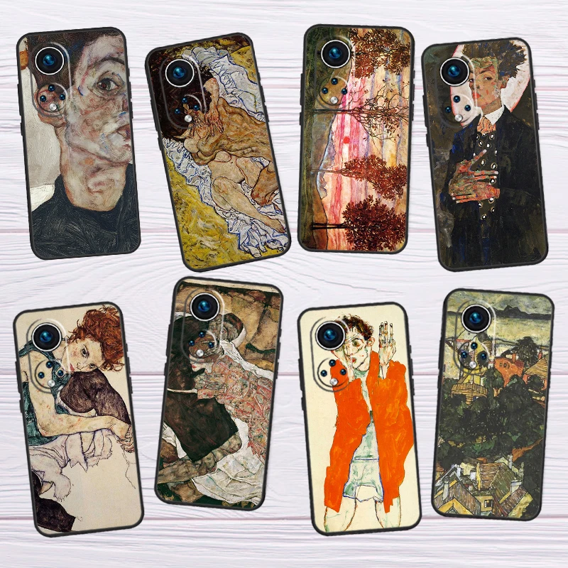 Egon Schiele Art For Honor X8 X7 X9 a 50 70 90 Magic5 Lite Huawei P60 P40 P20 P30 Pro P Smart Nova 9 5T Case