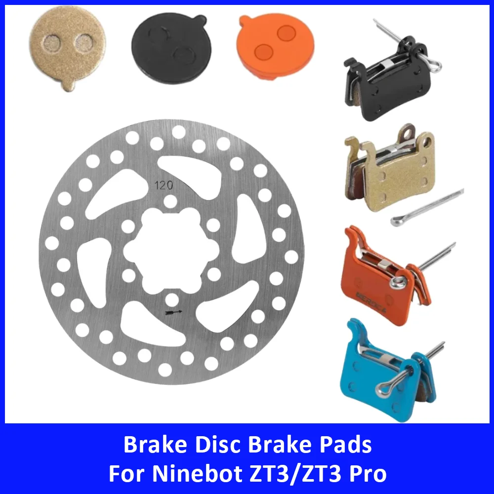 Bremsersatz-Kit 120mm Bremsscheibe Bremsbeläge für Ninebot ZT3 ZT3Pro Vorder- und Hinterbremszubehör Bremsscheibe