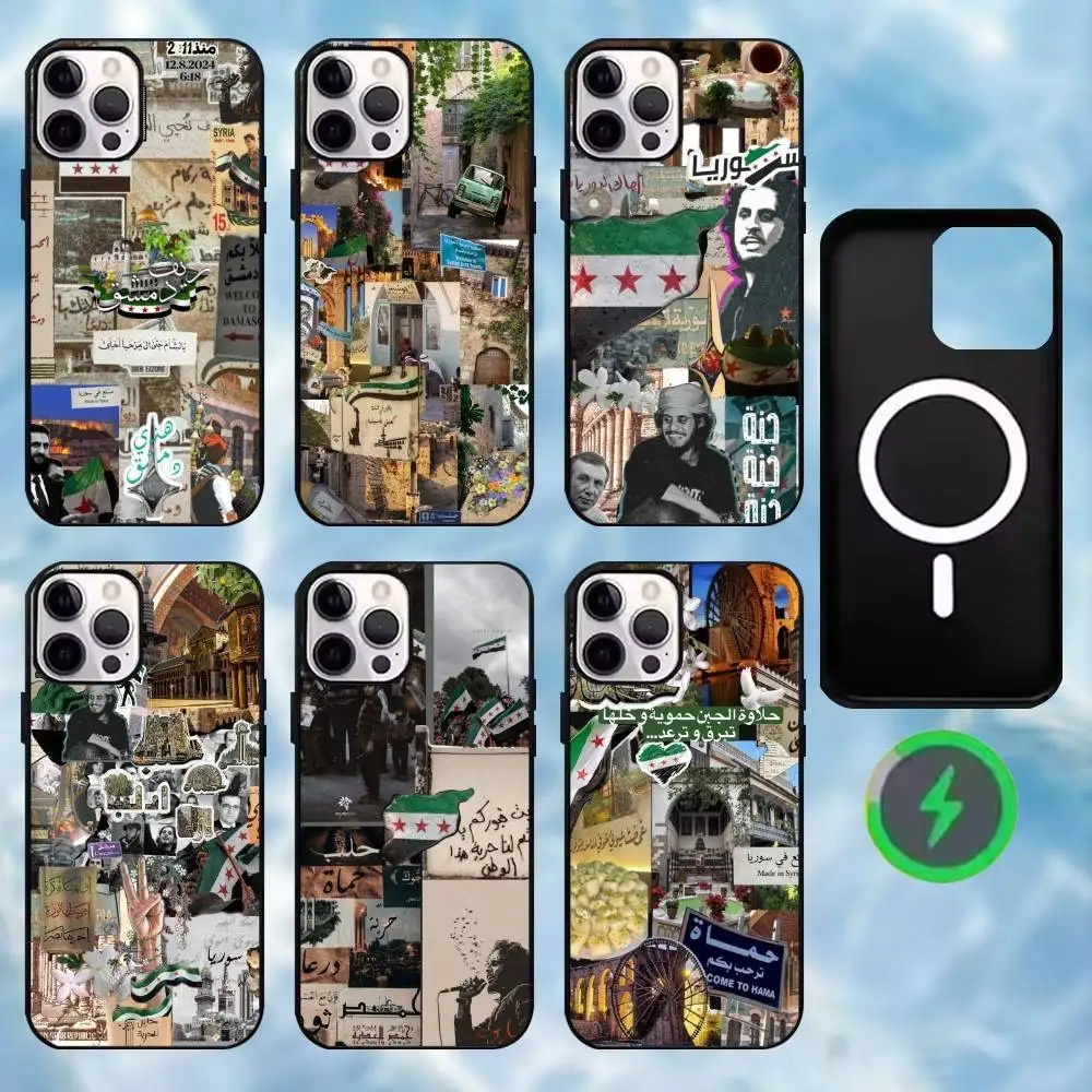 

S-Syrian Revolution Flag Phone Case For iPhone17,16,15,14,13,12,11 Plus,Pro Max Magnetic For Magsafe Wireless Charging