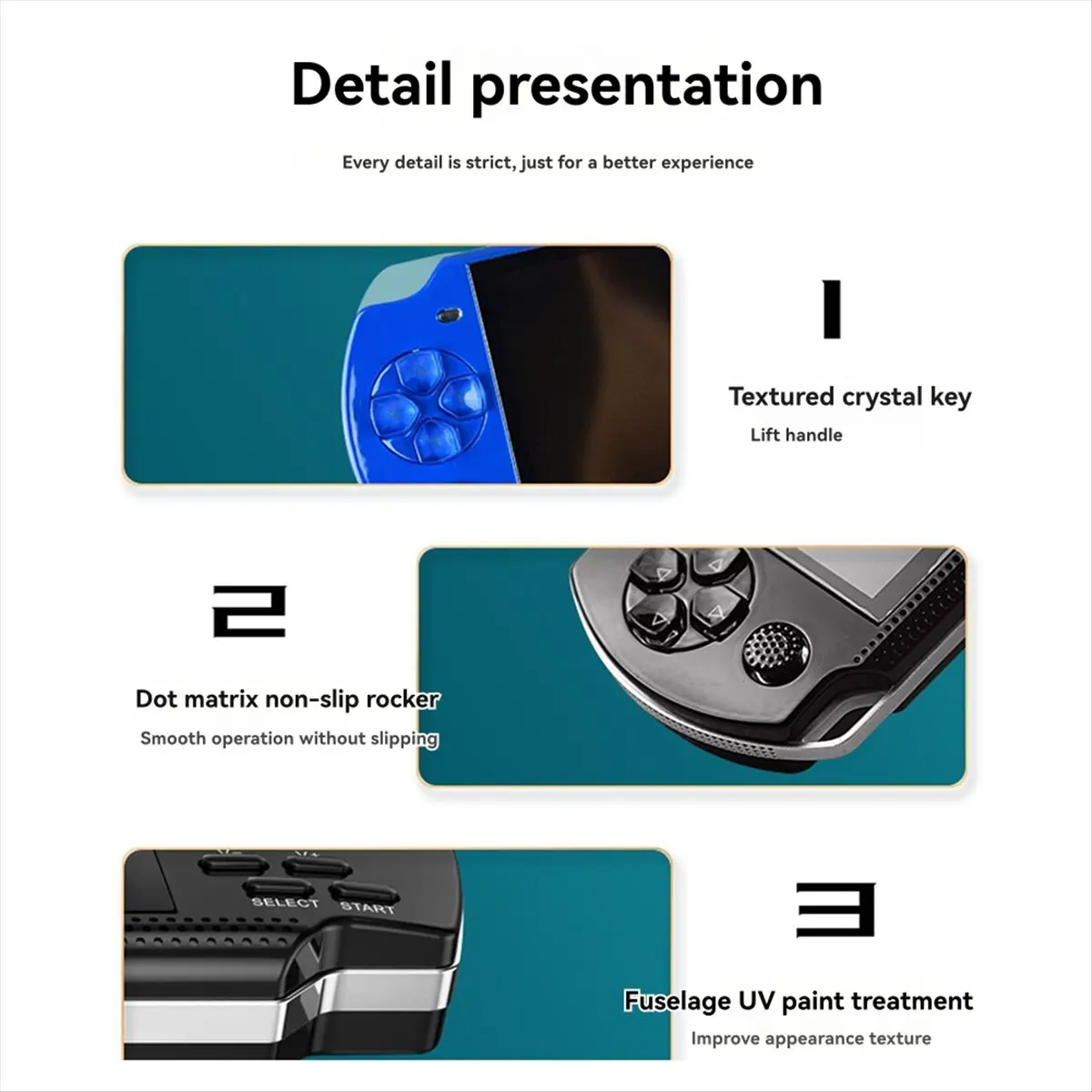 X6 Handheld Game Console 4.3 Inch Screen Mp4 Player Mp5 Game Player 8gb Support for Game Camera Video E-Book Black