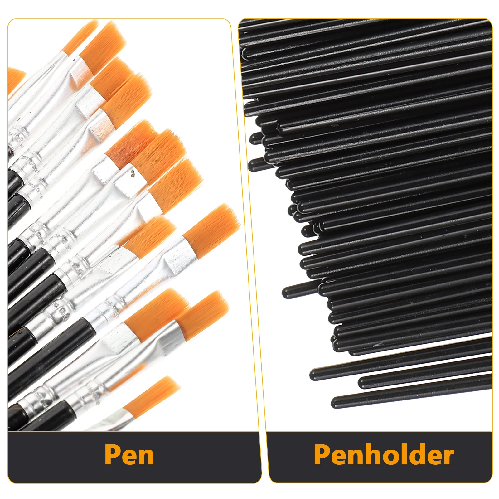 

200Pcs Flat Tip Paintbrush Set Durable Nylon Hair Painting Brushes for Acrylic Watercolor Oil Canvas Art Supplies