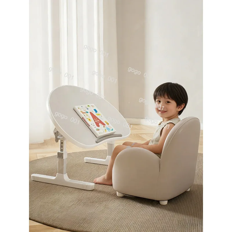 Foldable Peanut-Shape Reading Desk – Adjustable Bed Tray Table for Kids Study & Drawing, Portable Lap Desk for Home