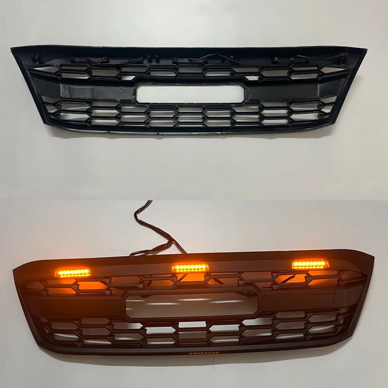 LED Front Grill For Hilux Vigo 2005 2006 2007 2008 2009 2010 2011 Modified Grille Racing Grills Front Bumper Mask Mesh Cover