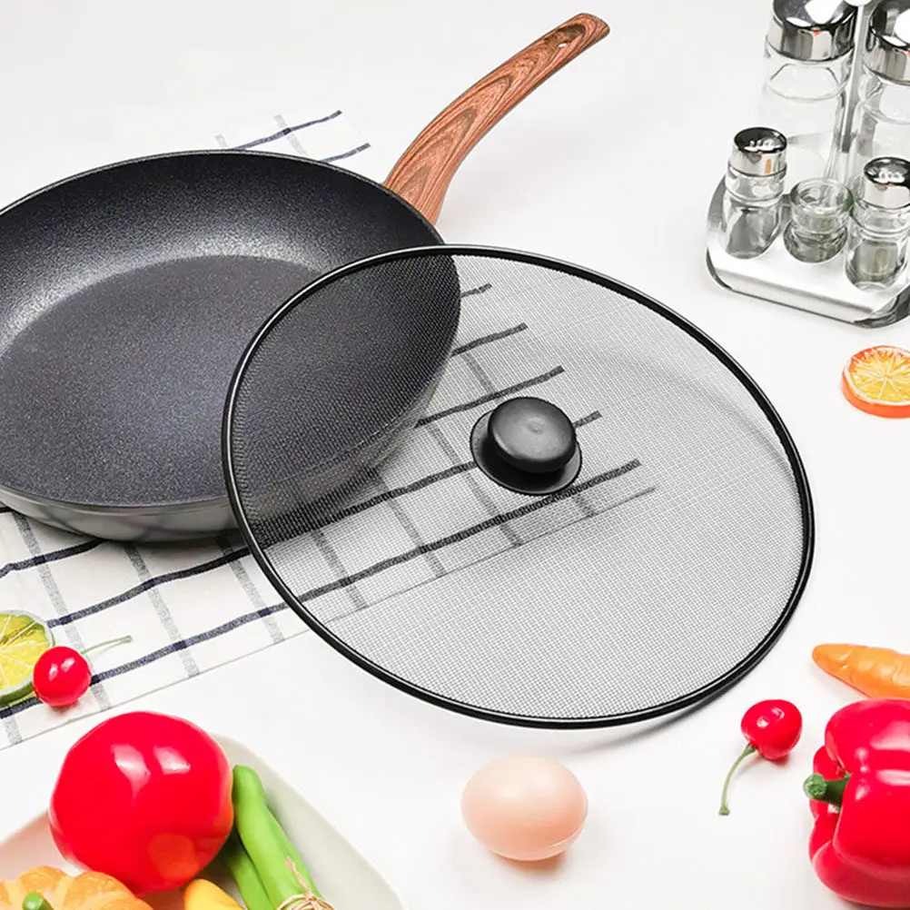 Stainless Steel Oil Splash Guard Splatter Screen Protective Cover Frying Pan Grease Shield Cooking Splatter Screen Kitchen Use