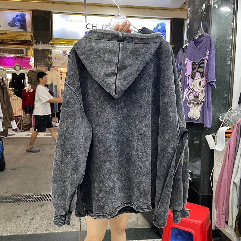 2025 Autumn Heavy Industry New Age-Reducing Cartoon Hooded Sweatshirt For Women's Loose Casual Sweet Style Top Sudadera Mujer