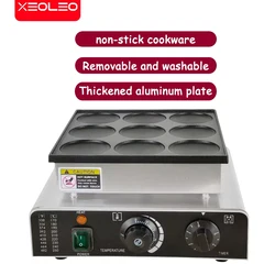 XEOLEO 850W Electric Dutch Pancake Makerr 9-Holes Mini Dutch Nachine Poffertjes Grill Muffin Machine Non-stick Waffle Maker