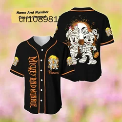 2024 Disney Mickey Halloween Baseball Jersey Custom Streetwear Fashion Summer Men's And Women's Short Sleeve Baseball shirt