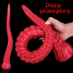 Tentáculos de Cthulhu Dildo Silicona de Color Juguetes Sexuales Consolador de Pulpo Realista Adultos Fantasía Tapón Anal Masaje Masturbante