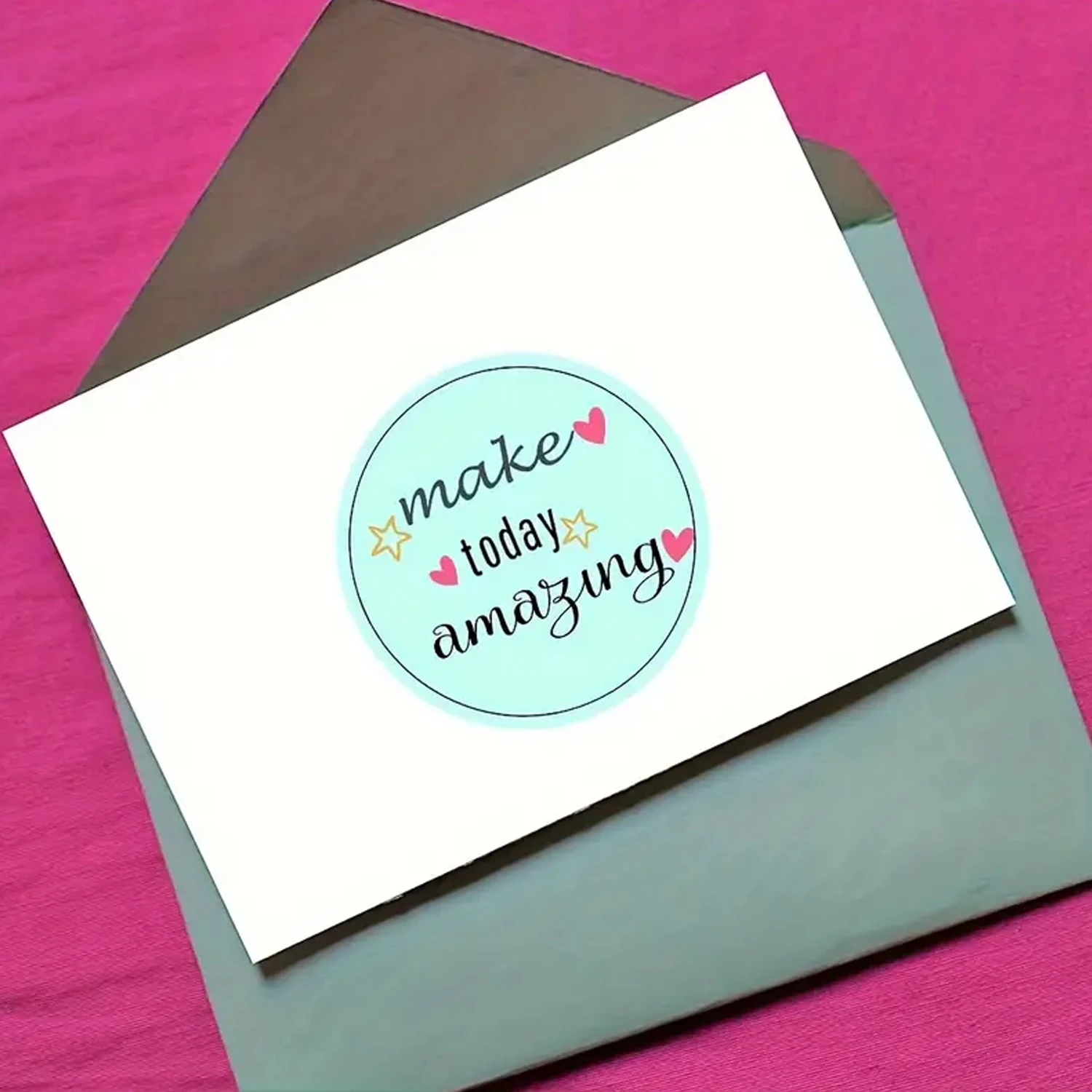 500 Inspirational Stickers: Make Today Amazing - 1.5 Inch Round Blue Motivational Labels