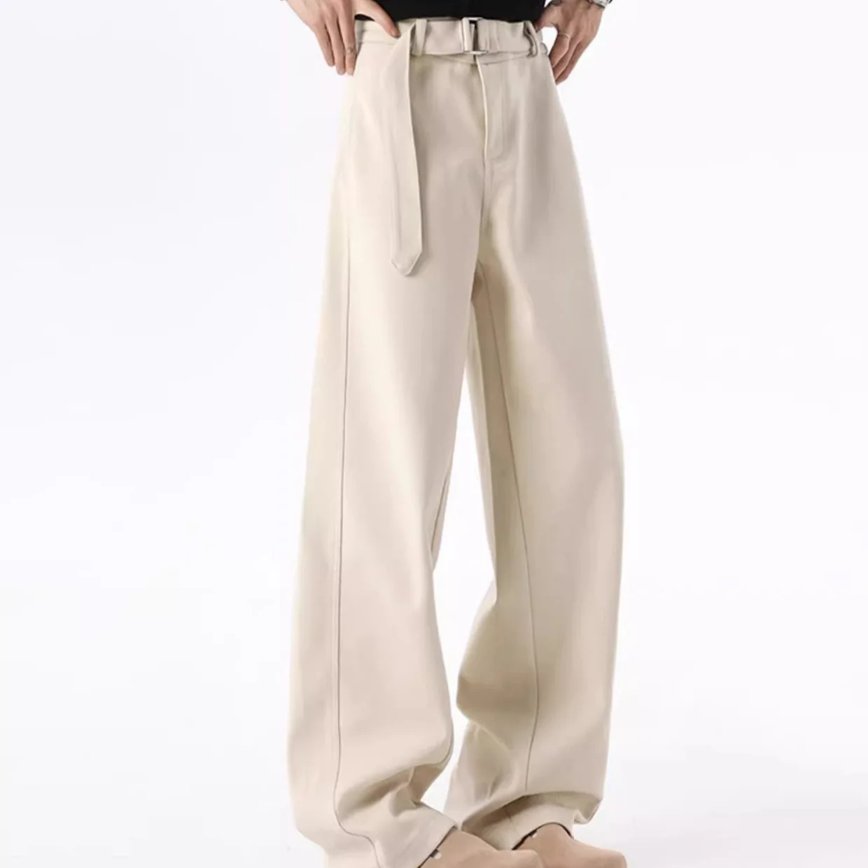 

American Pants for Boys in Autumn Winter Solid Straight Loose Scimitar Wide-leg Trendy Brand Casual