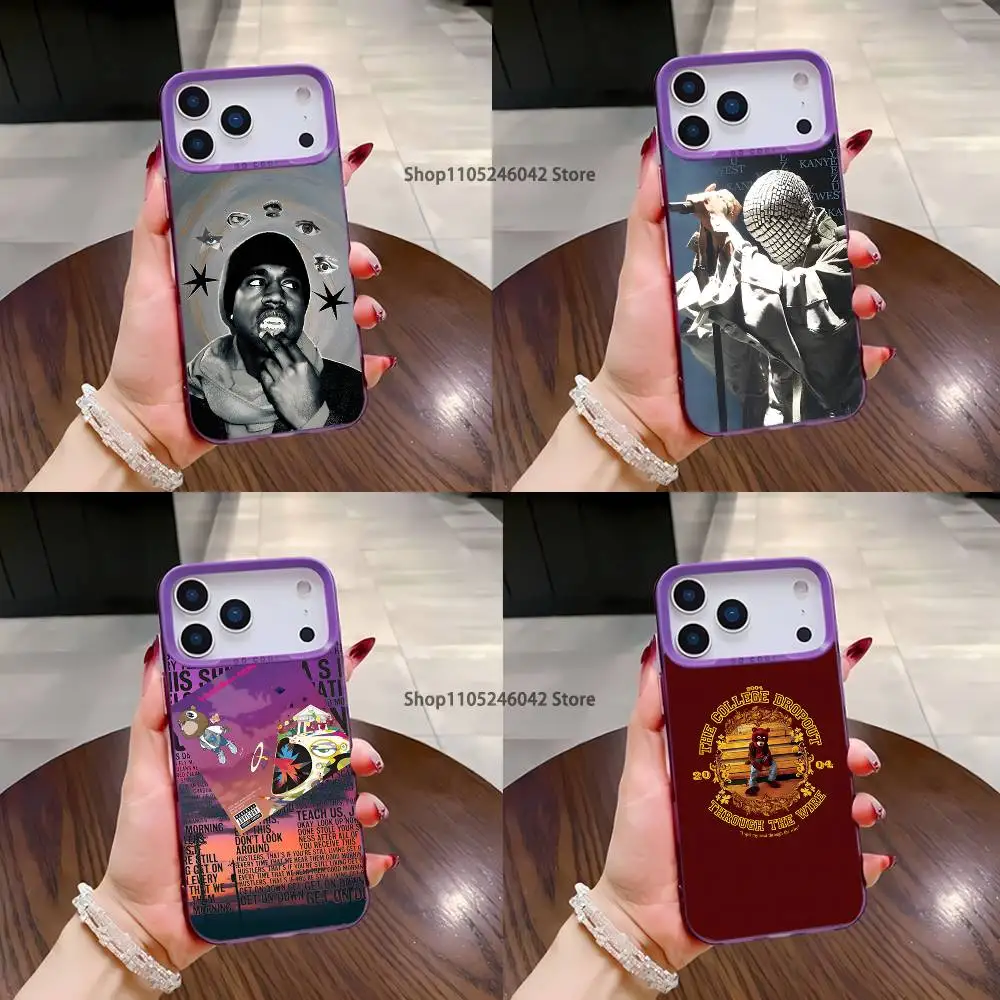 

K-Kanye-e West Ye Rapper Phone Case For iPhone 17,16,15,14,13,12,11,Pro,XS,Max,Plus,Mini,SE4,E Purple Matte Shockproof Cover