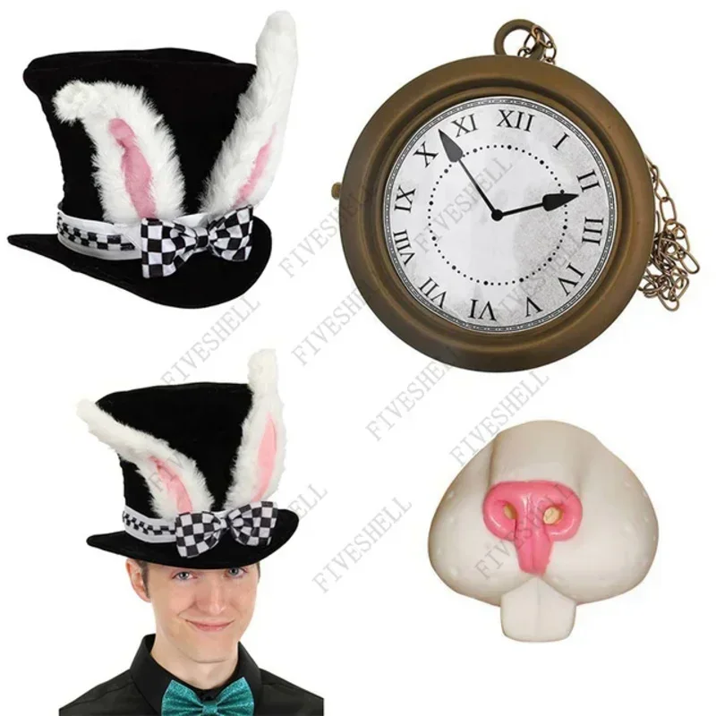 Accesorios de disfraz de Halloween para el día de Pascua, sombrero de conejo blanco de Alice Mr. Rabbit, accesorios de Cosplay