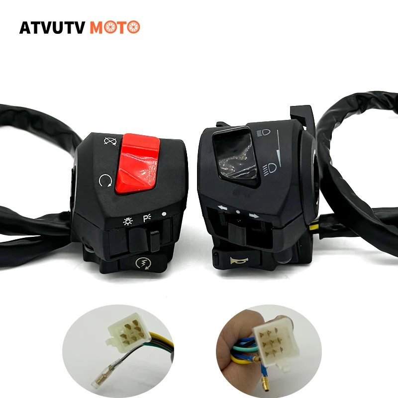 

22mm Motorcycle Handle Bar Left Right Switches Horn Turn Signal Headlight Electric Start Handlebar Controller Button ZS125 ZS150