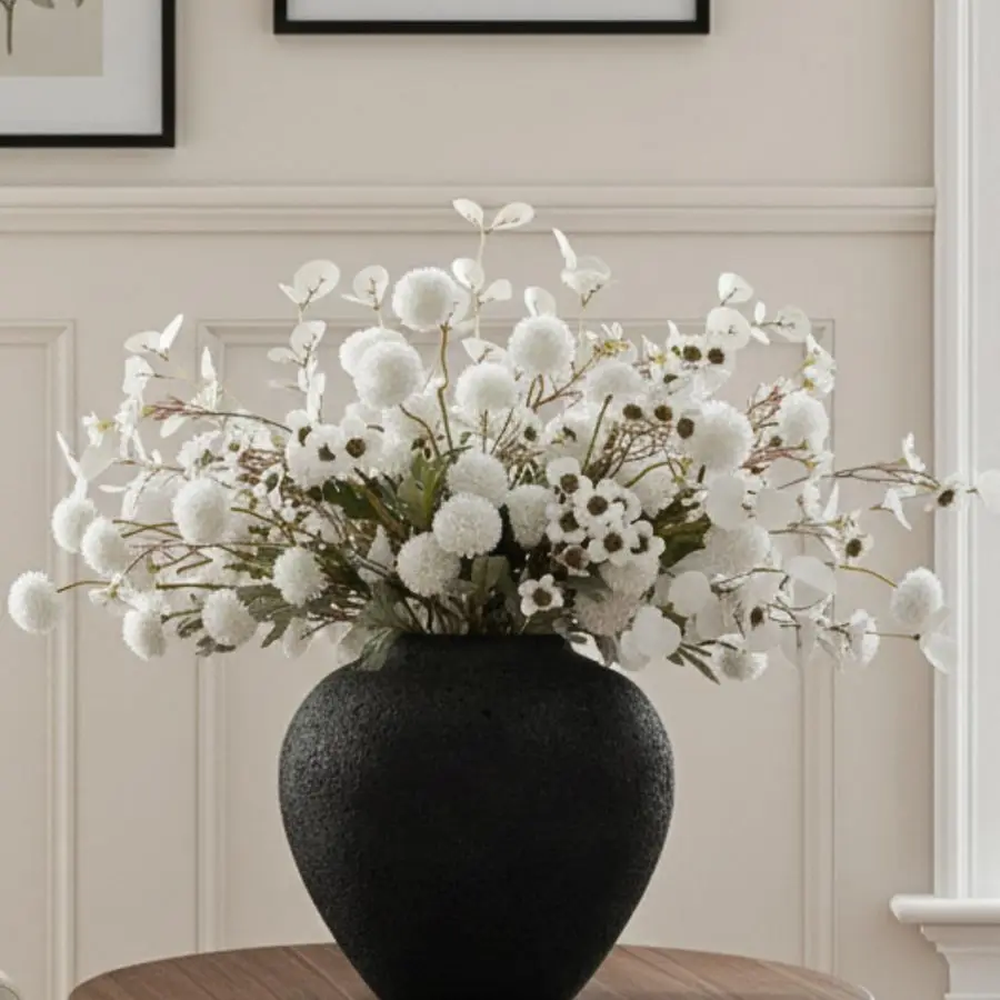 

20 шт. белых искусственных цветов оптом для вазы, выглядящих как настоящие, белые цветочные композиции для стола, шелковые цветочные украшения для дома, декор для интерьера.