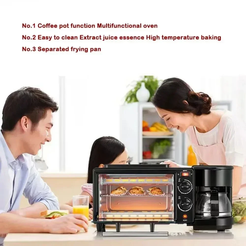 3 In 1 Breakfast Maker Breakfast Machine Free Shipping Roast Machine Bread Toaster Electric Oven Kitchen Appliances 220V