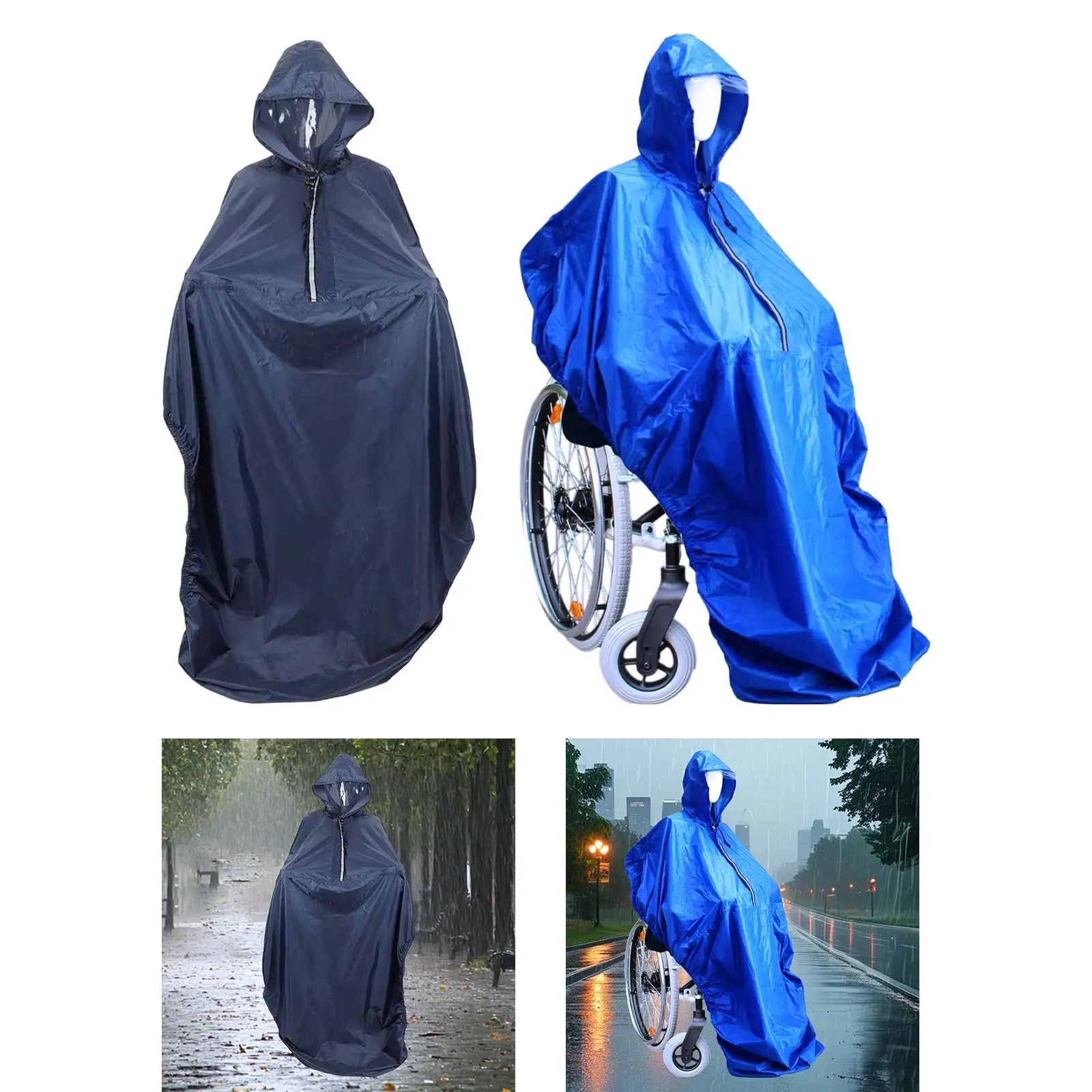 Wheelchair Rain Poncho Portable Waterproof for Men Women Adults Elderly