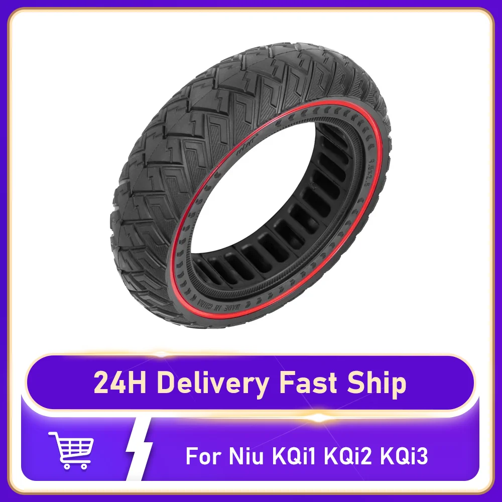 Electric Scooter 9.5 Inch 9.5x2.5 Solid Tire for Niu KQi1 KQi2 KQi3 Kickscooter Wide Explosion-proof Off-road Red Wing Pattern