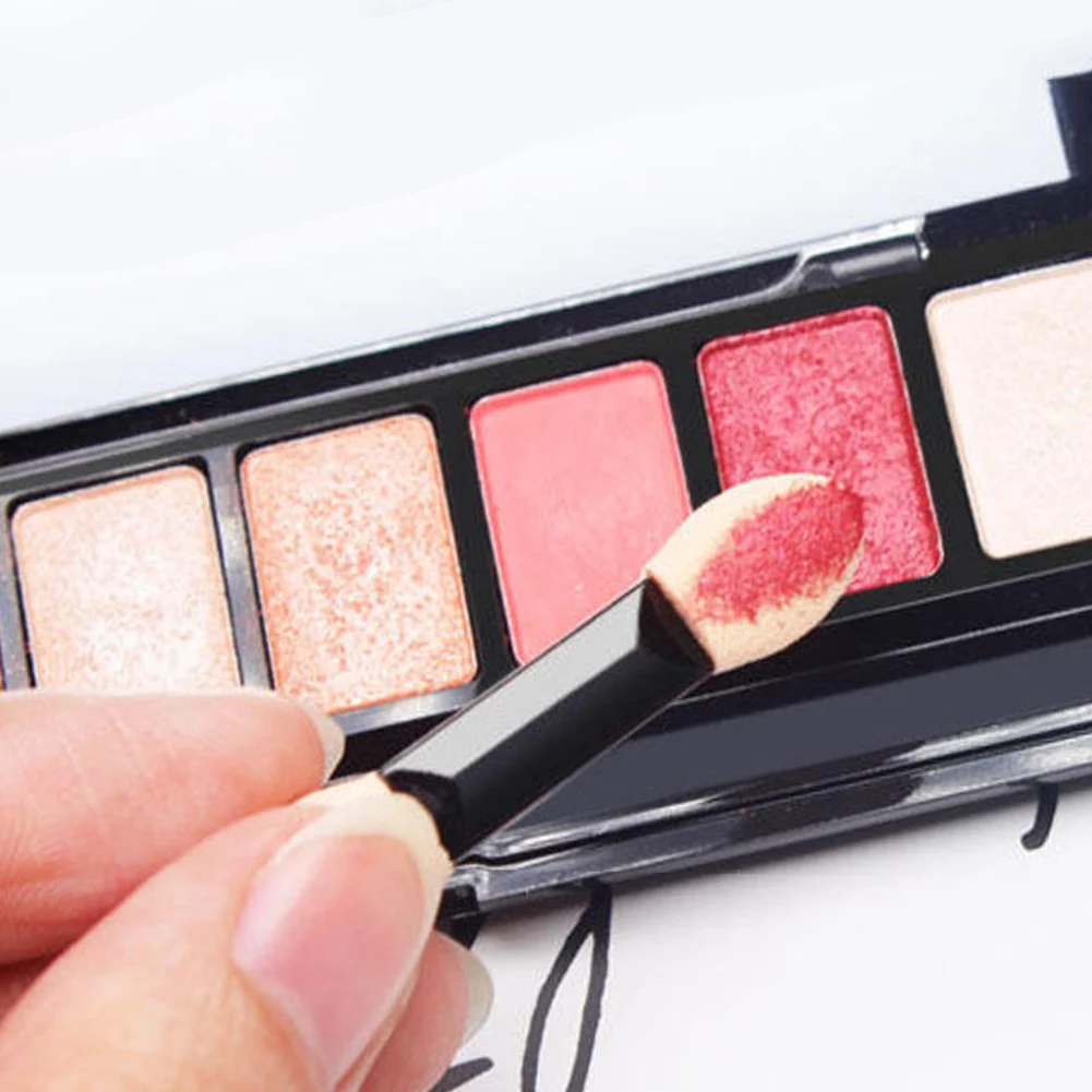 10 قطعة فرشاة ظلال العيون ماكياج المزدوج الوجهين الإسفنج النايلون مجموعة ظلال العيون فرش لأداة ماكياج قضيب التجميل
