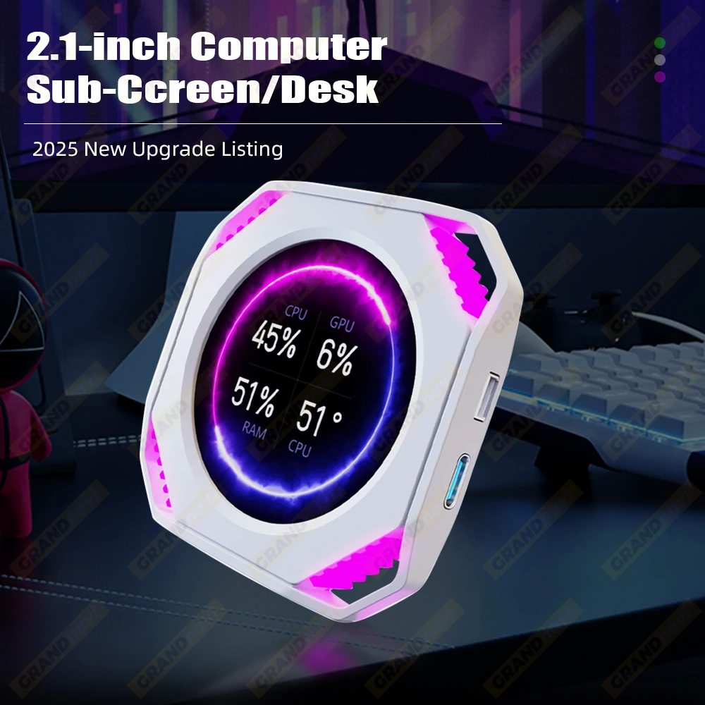 Mirabox DR21 2.1-Inch Case Secondary Screen Synchronous Display Monitoring Water-Cooled Screen Pc Accessory Customize Gifts