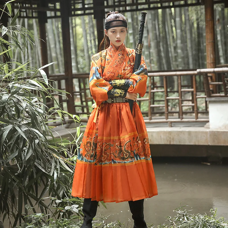 

Ancient China Ming Dynasty Hanfu Unisex Imperial Guard Clothing Flying Fish Suit Gorgeous Royal Guards Dragon Pattern Costume