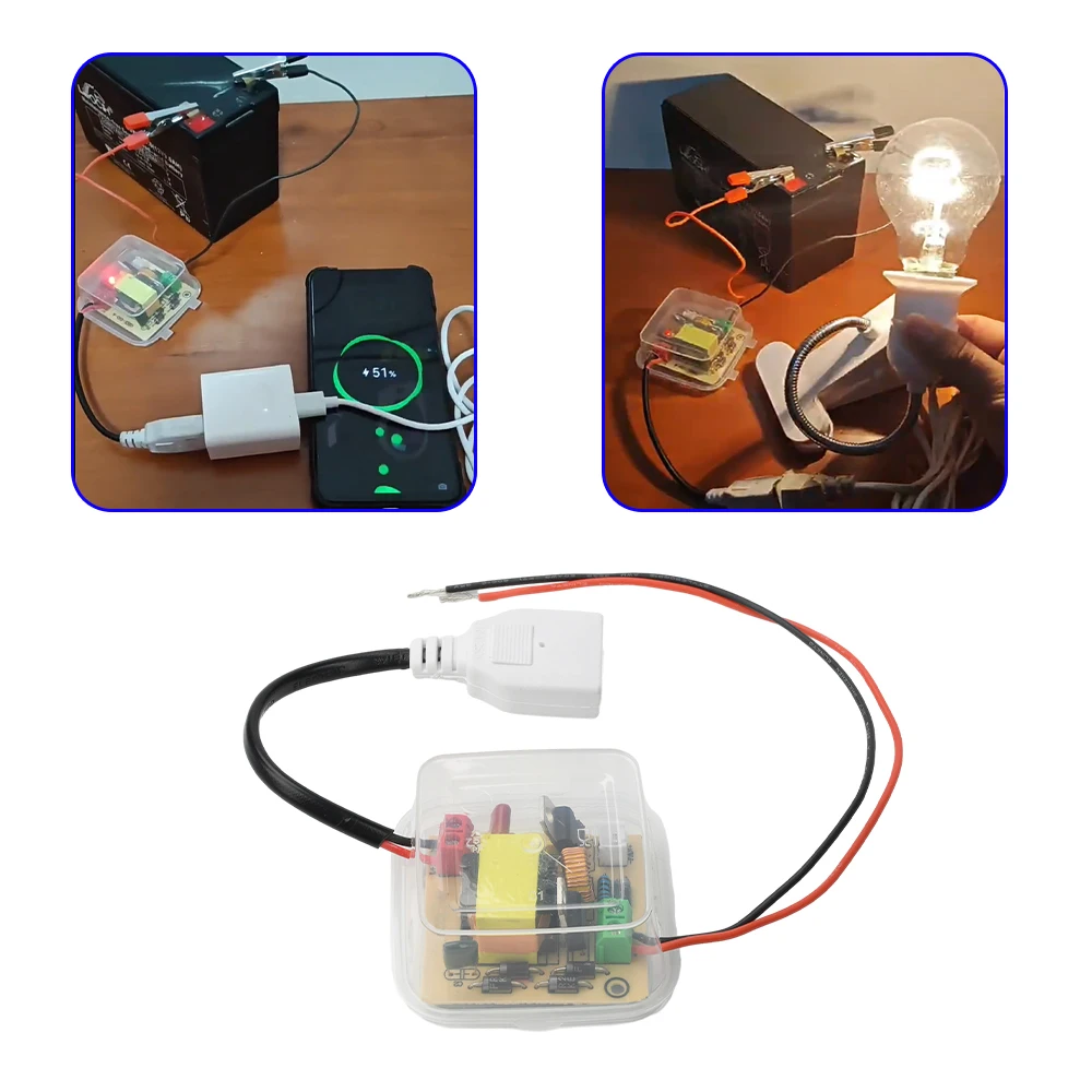 12V auf 220V Aufwärtswandler-Modul 100W Boost-Inverter mit Reiner Sinuswelle für LED-Leuchten, Router und Ladegeräte