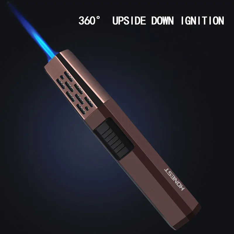 

2026 HONEST-Ветрозащитная металлическая зажигалка для барбекю на открытом воздухе, высокотемпературная, регулируемая зажигалка для сигар, для кухни, 1300 ° , 2024