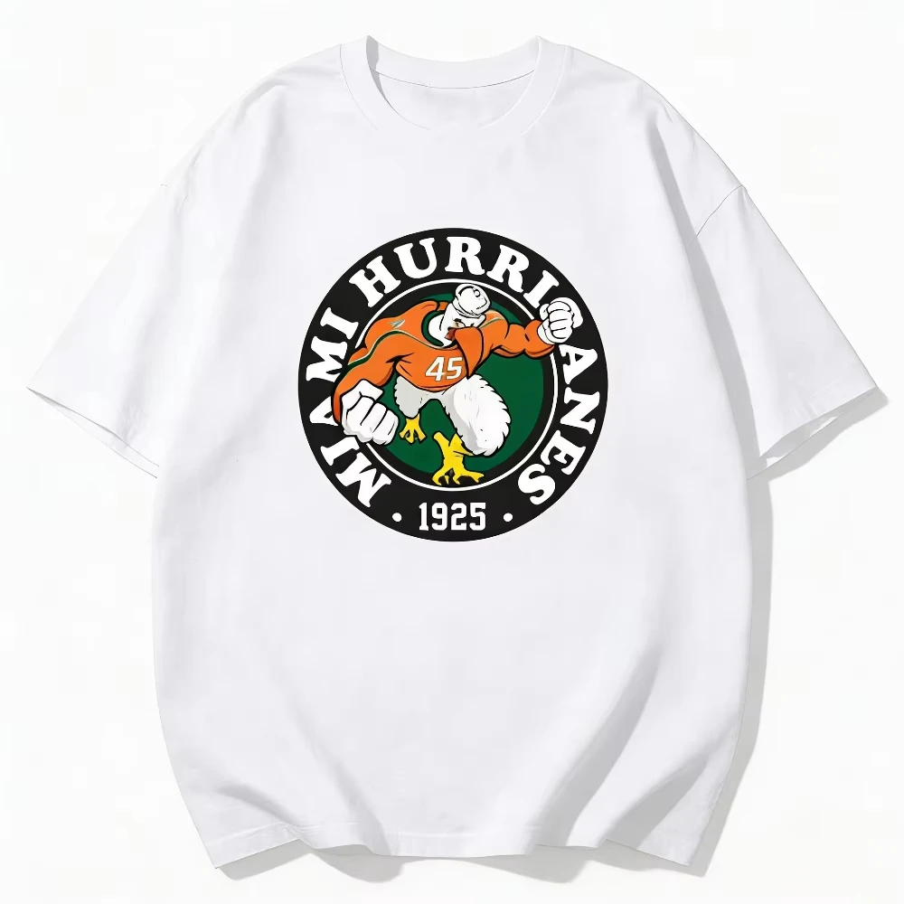 

Miami Hurricanes Football Tees Vintage Funny Graphic Printed T Shirts for Men & Women Premium Cotton Short Sleeve O Neck Tops