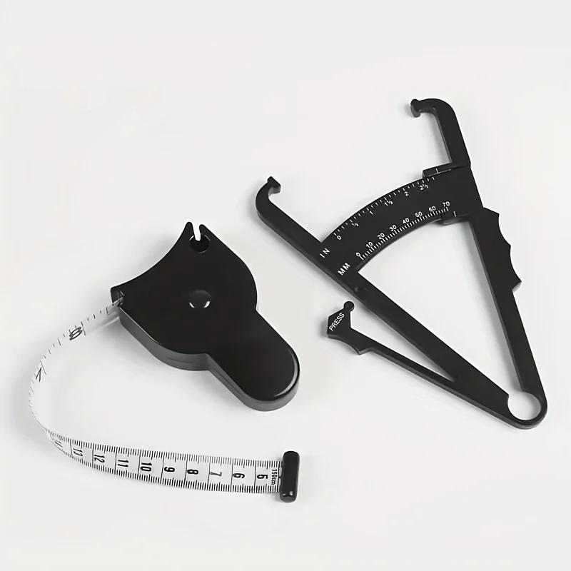 Körperfett-Kaliper und Taillenmessband-Set - Handgehaltener Kombinations-Kaliper und Messband, Tragbares Fitness-Messwerkzeug – Detail 4
