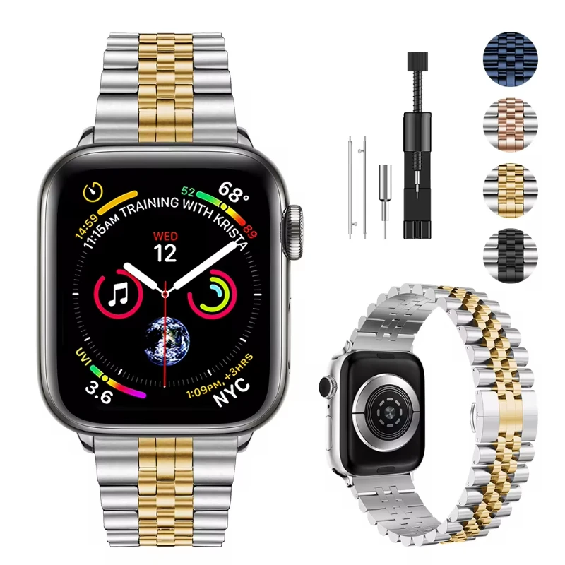 Metal Band For Apple watch Ultra 49mm 10 9 8 7 46mm 45mm 41mm Series 6 5 4 SE 44mm 40mm Stainless steel bracelet For iwatch 42mm