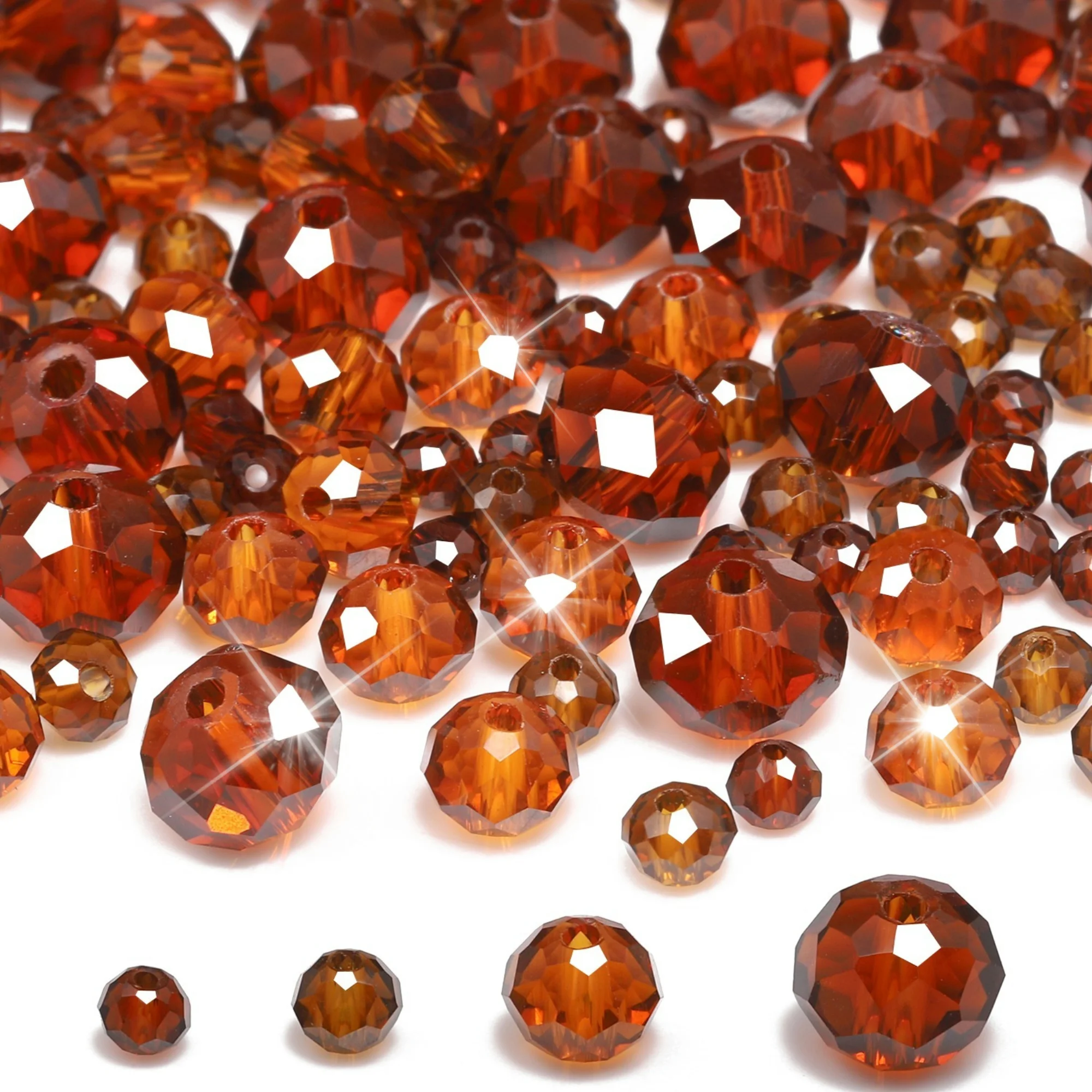 3/4/6/8mm Faceted Brown Austrian Crystal Beads Gorgeous Loose Spacer Beads for Jewelry Making DIY Elegant Bracelets Necklace