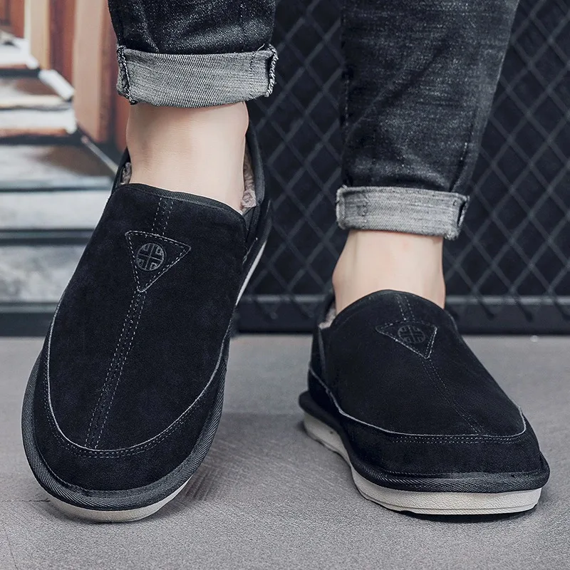 suede winter loafers shoes for man designer shoes Comfortable and warm snow boots man mocassin homme botas de seguridad hombre