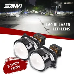 Sanvi L60 3 Inch Dual Laser Bi LED Projector Lens 12V 150W Headlight For Hella G5 3R H4 H7 9005 9006 Headlamp Car Accessories
