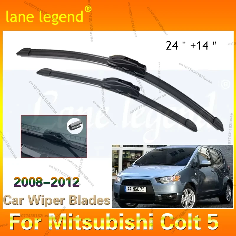 

Car Wiper Blade Front Window Windscreen Windshield Wipers J hook Blades Accessories For Mitsubishi Colt 5 door 24"+14" 2008-2012
